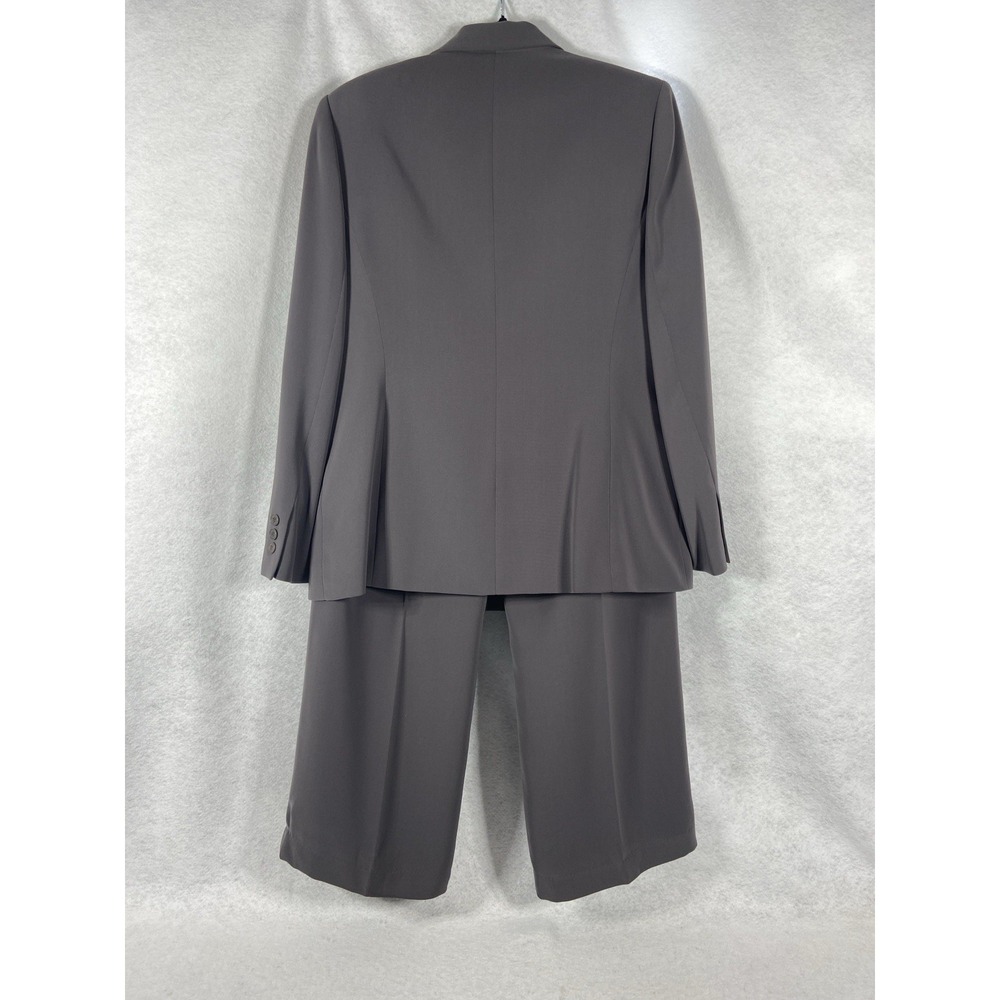 Kasper 2PC Pant Suit Women's 12 Gray Blazer Buttons Long Sleeve Fieldstone New - Picture 2 of 14